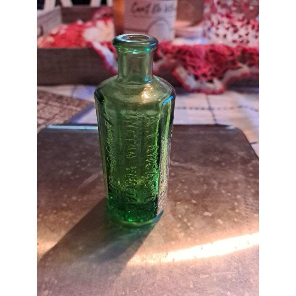 Antique A. Lancaster’s Indian Vegetable Jaundice Bitters Blue Glass Bottle 1852